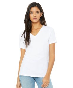 Custom-Women-T-Shirts-V-neck-White